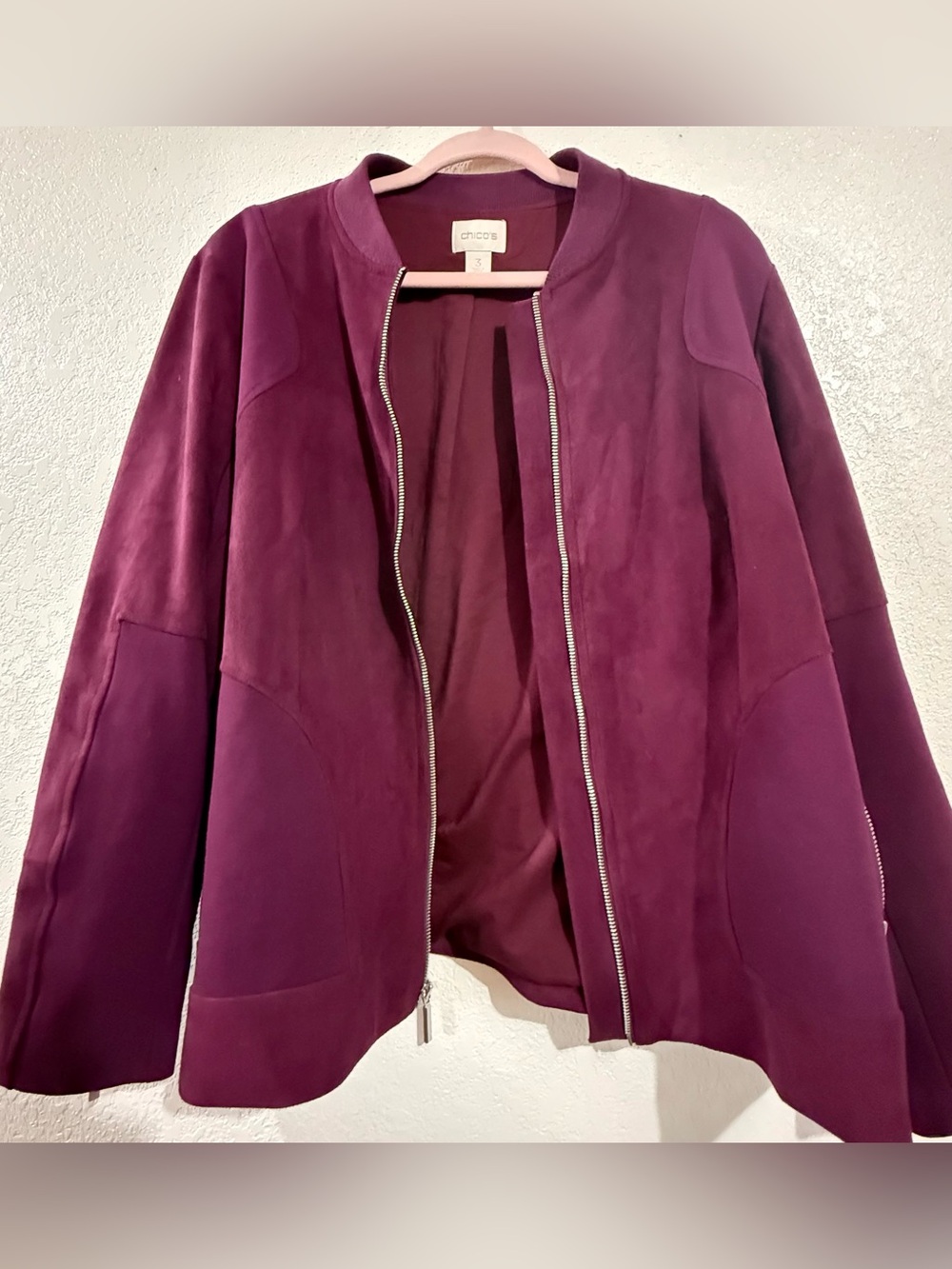 Chico's Deep Plum Zip Jacket